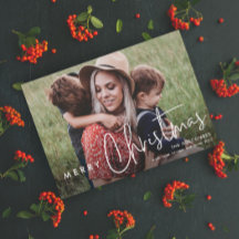 Modern Script Vrolijk Kerstmis Eenvoudige foto