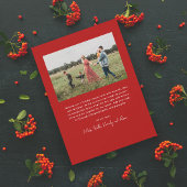 Modern Script Vrolijk Kerstmis Eenvoudige foto Feestdagenkaart