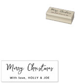 Modern Script Vrolijk Kerstmis Naam Rubber Stamp Rubberstempel (Gestempeld)