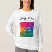 Modern Script Vrouwen Beste Lange Mouw Schattige W T-shirt (Voorkant)