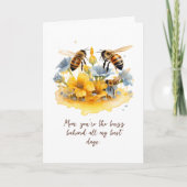 Modern Script Waterverf Floral Happy Mothers Day Kaart (Voorkant)