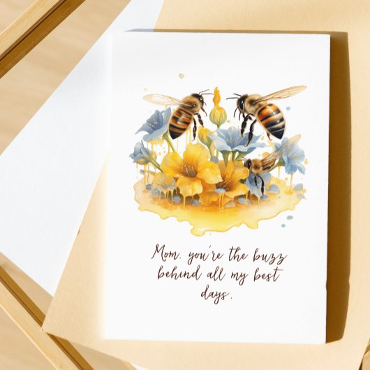 Modern Script Waterverf Floral Happy Mothers Day Kaart