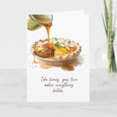 Modern Script Waterverf Floral Recept Moederdag Kaart (Voorkant)