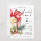 Modern Script Waterverf Gift Xmas Vakantie Party Kaart (Voorkant)