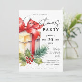 Modern Script Waterverf Gift Xmas Vakantie Party Kaart (Staand voorkant)