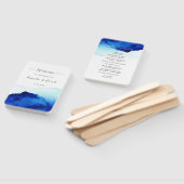 Modern Script Waterverf Indigo Blue Wedding Handwaaier (Niet-gemonteerd)