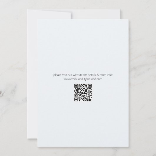 Modern Script Waterverf Indigo Blue Wedding Kaart (Achterkant)