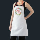 Modern Script Waterverf Merry Christmas Wreath Schort<br><div class="desc">Een  bloemenkerstkrans schort. Geef het als cadeau voor een speciale vriend. Ontworpen voor u door Blackberry Boulevard.</div>
