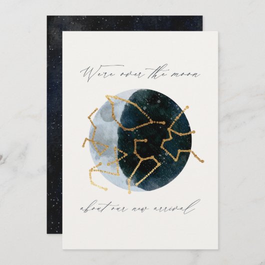 Modern script waterverf Moonster hemelsnaam (Voorkant / Achterkant)