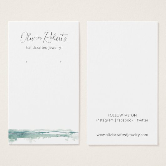 Modern Script Waterverf Oorbel Display Kaart (Voorkant /achterkant)