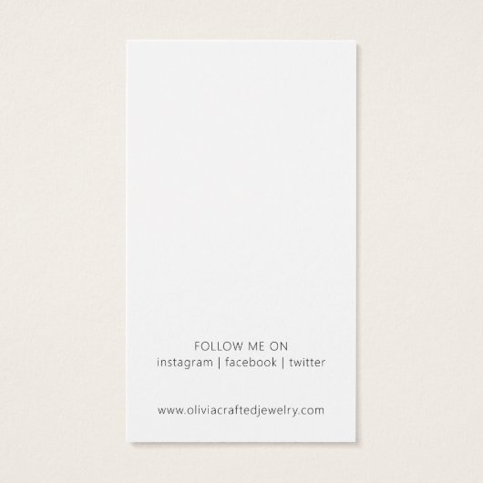 Modern Script Waterverf Oorbel Display Kaart (Achterkant)