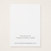 Modern Script Waterverf Oorbel Display Kaart (Achterkant)