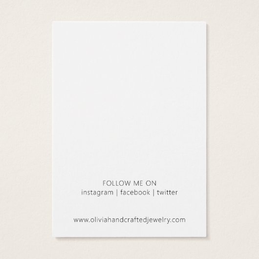 Modern Script Waterverf Oorbel Display Kaart (Achterkant)