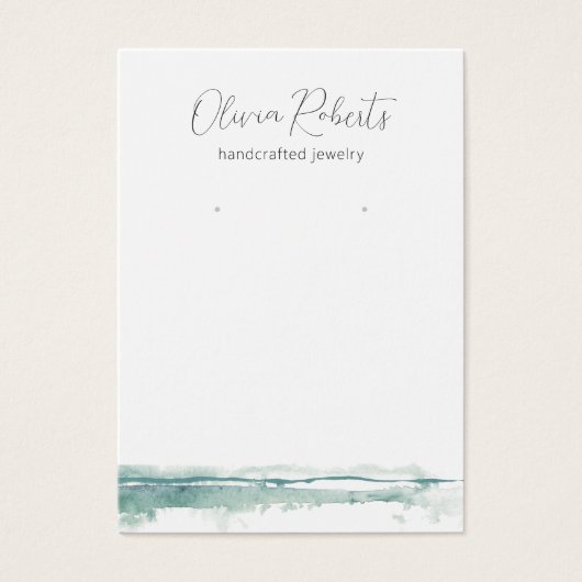 Modern Script Waterverf Oorbel Display Kaart (Voorkant)