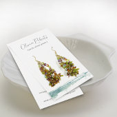 Modern Script Waterverf Oorbel Display Kaart