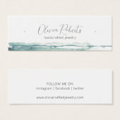 Modern Script Waterverf Oorbel Display Kaart (Voorkant /achterkant)