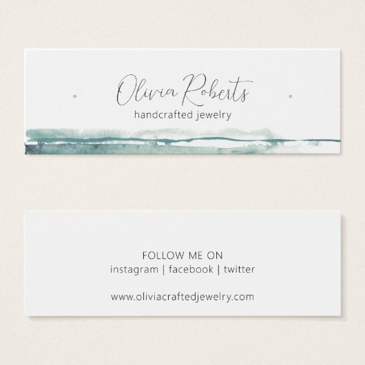 Modern Script Waterverf Oorbel Display Kaart (Voorkant /achterkant)