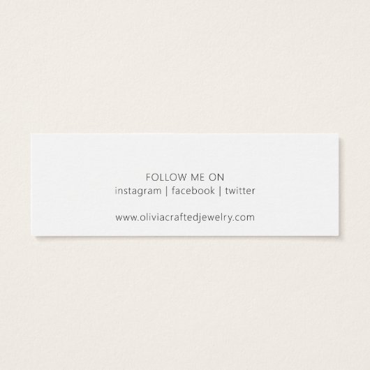 Modern Script Waterverf Oorbel Display Kaart (Achterkant)