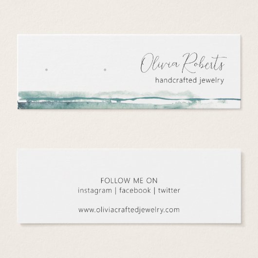 Modern Script Waterverf Stud Oorbel Display Kaart (Voorkant /achterkant)