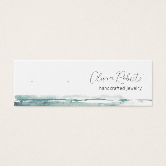 Modern Script Waterverf Stud Oorbel Display Kaart (Voorkant)