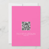 Modern script We doen QR Code Hot Pink Wedding Kaart (Achterkant)