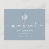 Modern script we hebben BirdHouse Moving Aankondigingskaart (Voorkant)