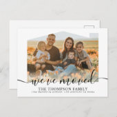 Modern script We hebben een nieuwe thuisfoto verpl Aankondigingskaart (Voorkant / Achterkant)