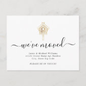 Modern script We hebben Gold Bird House Moving Aankondigingskaart (Voorkant)