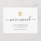 Modern script We hebben Gold Heart House Moving Aankondigingskaart (Voorkant)