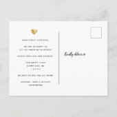 Modern script We hebben Gold Heart Photo Moving Aankondigingskaart (Achterkant)