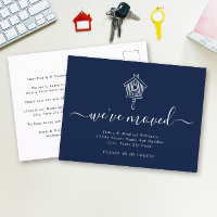 Modern Script We hebben Navy Bird House Moving