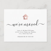Modern script We hebben Roos Gold Home Moving verp Aankondigingskaart (Voorkant)