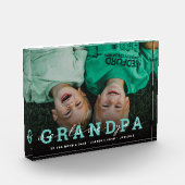 Modern script 'We houden van je - opa' Glass Photo Fotoblokken (Links)