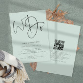 Modern script we Mint QR Code Weddenschap Kaart