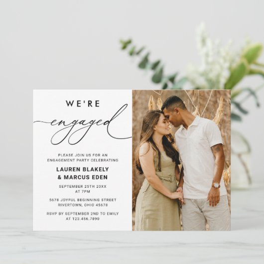 Modern script We zijn een partij voor fotoservice Kaart (Staand voorkant)