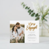 Modern script We zijn een partij voor fotoservice Uitnodiging Briefkaart (Staand voorkant)