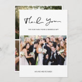 Modern Script Weddenfoto Collage Bedankt (Voorkant / Achterkant)