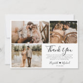 Modern Script Weddenfoto Collage Hartelijk dank Bedankkaart (Voorkant)