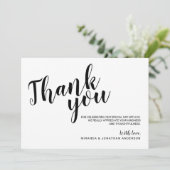 Modern Script Weddenschap Bedankt Kaart (Staand voorkant)
