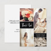 Modern Script Weddenschap Foto collage Bedankkaart (Voorkant / Achterkant)