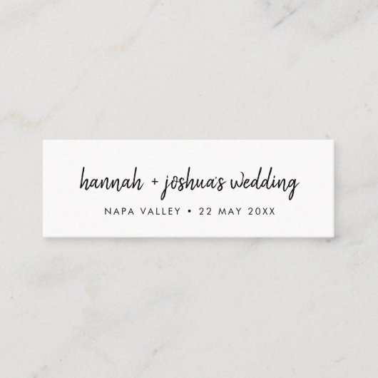 Modern script | Weddenschap voor de Kaart van het  Mini Visitekaartje (Voorkant)