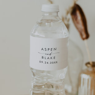 Modern Script Weddenschap Water Bottle Label Waterfles Etiket