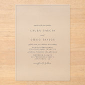 Modern Script Wedding Acryl Uitnodigingen (Voorkant)