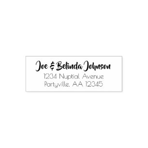 Modern Script Wedding-adres Zelfinktende Stempel