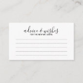 Modern Script Wedding Advice and Wishes Advieskaart (Voorkant)