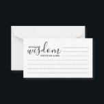 Modern Script Wedding Advice and Wishes Card Advieskaart<br><div class="desc">Voeg een persoonlijke aanraking aan uw bruiloft toe met een modern manuscript trouwadvies en wenst kaart. Deze advieskaart bevat de titel 'Woorden van wijsheid' met details in zwart script en sans serif font style on white background. Ideaal voor bruiloft,  baby shower,  verjaardagsfeest,  vrijgezellenfeest,  bachelorette en alle speciale gelegenheden.</div>