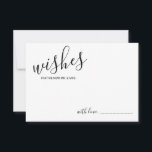 Modern Script Wedding Advice and Wishes Card Advieskaart<br><div class="desc">Voeg een persoonlijke aanraking aan uw bruiloft toe met een modern manuscript trouwadvies en wenst kaart. Deze advieskaart is voorzien van een titel in de stijl van de zwarte moderne calligrafische lettertypen en van details in de zwarte moderne sans serif lettertypestijl op de witte achtergrond. Ideaal voor bruiloft, baby shower,...</div>