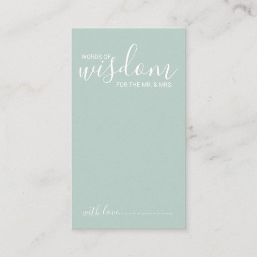 Modern Script Wedding Advice and Wishes Card Advieskaart (Voorkant)