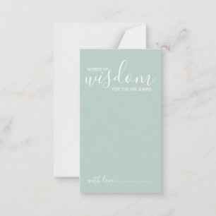 Modern Script Wedding Advice and Wishes Card Advieskaart
