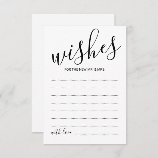 Modern Script Wedding Advice and Wishes Card Advieskaart (Voorkant / Achterkant)